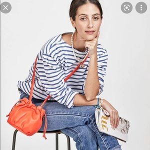 Clare V Emma Leather Drawstring Bucket Bag